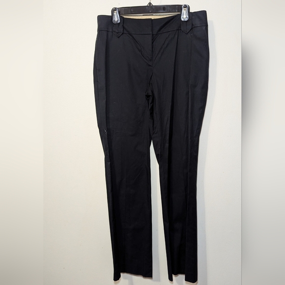 LOFT Straight Leg High Waist Black Trousers Women's size 10 - Picture 1 of 5